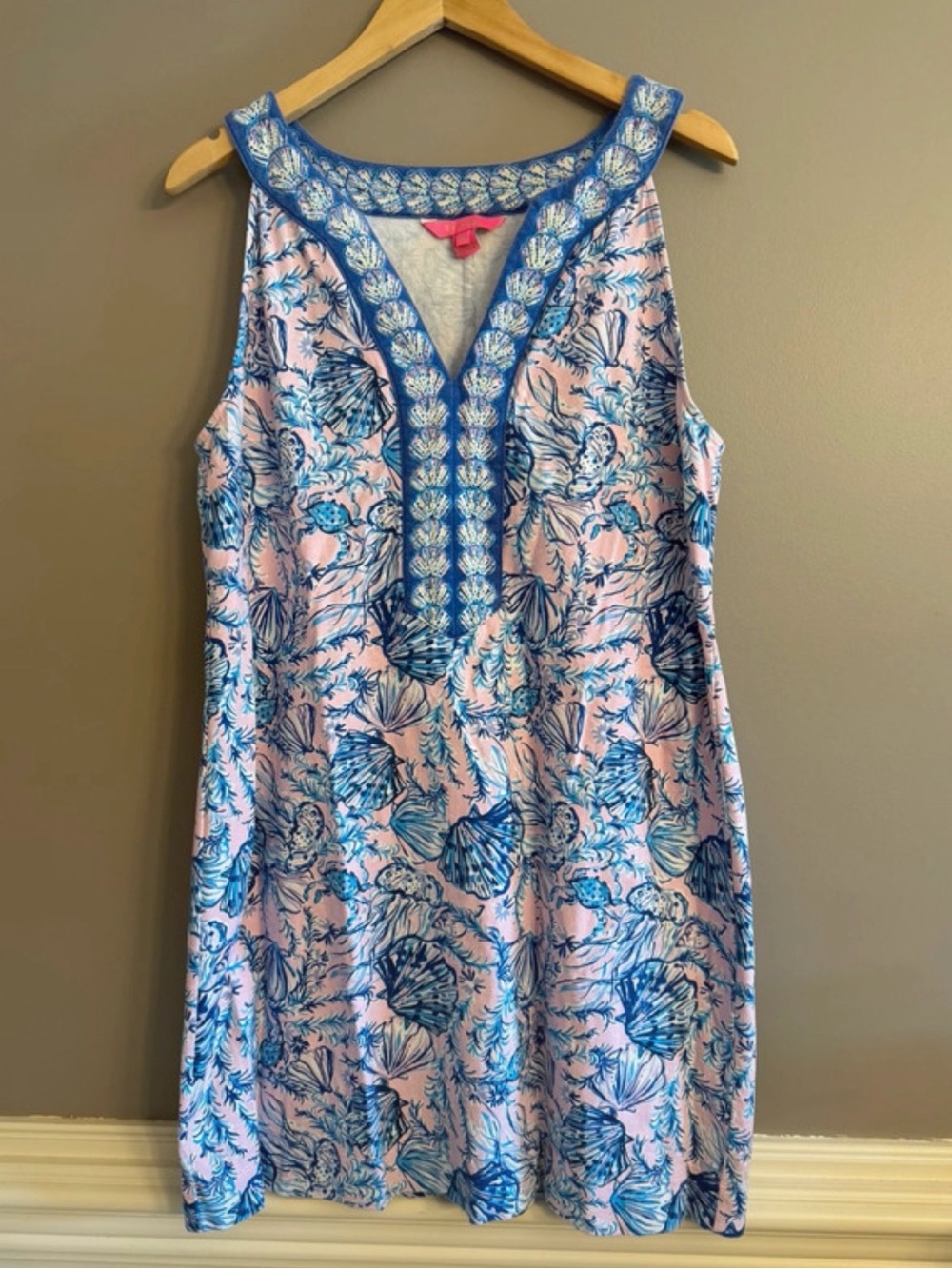 Lilly Pulitzer Santanita Shift Dress super soft patterned dress xl